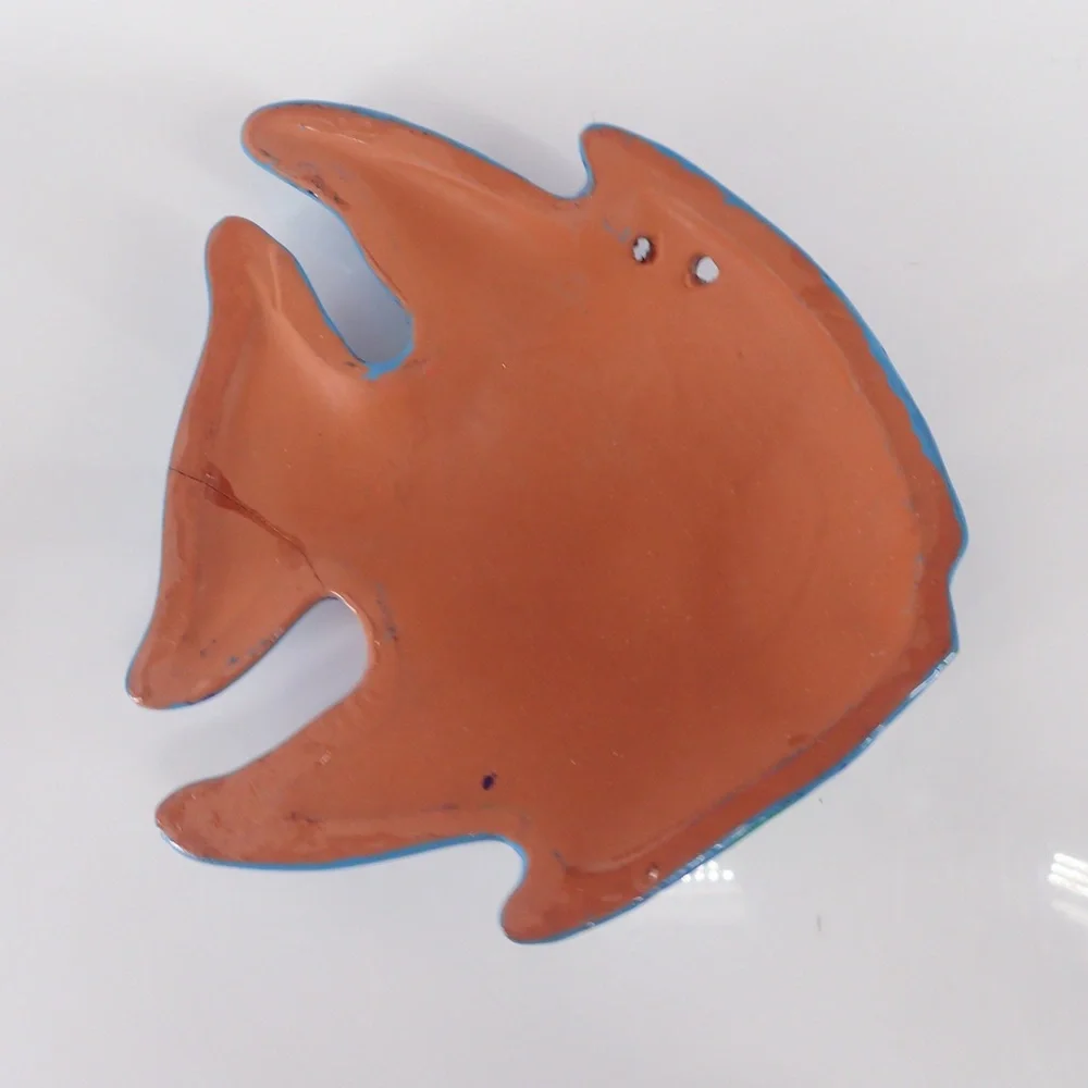 Tropical Ceramic Colorful Set of 3 Fish Wall Decor 5” Hanging or Wall Mount